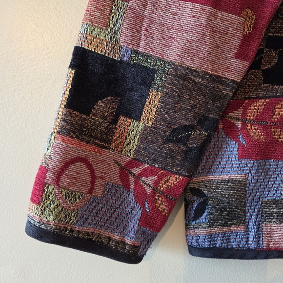 Traditions Artisan Jacket Colorful Tapestry Zip Front Coat Boho Patterned Size 8 - Picture 9 of 12